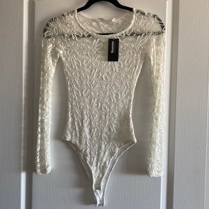NWT White Lace Bluenotes Bodysuit